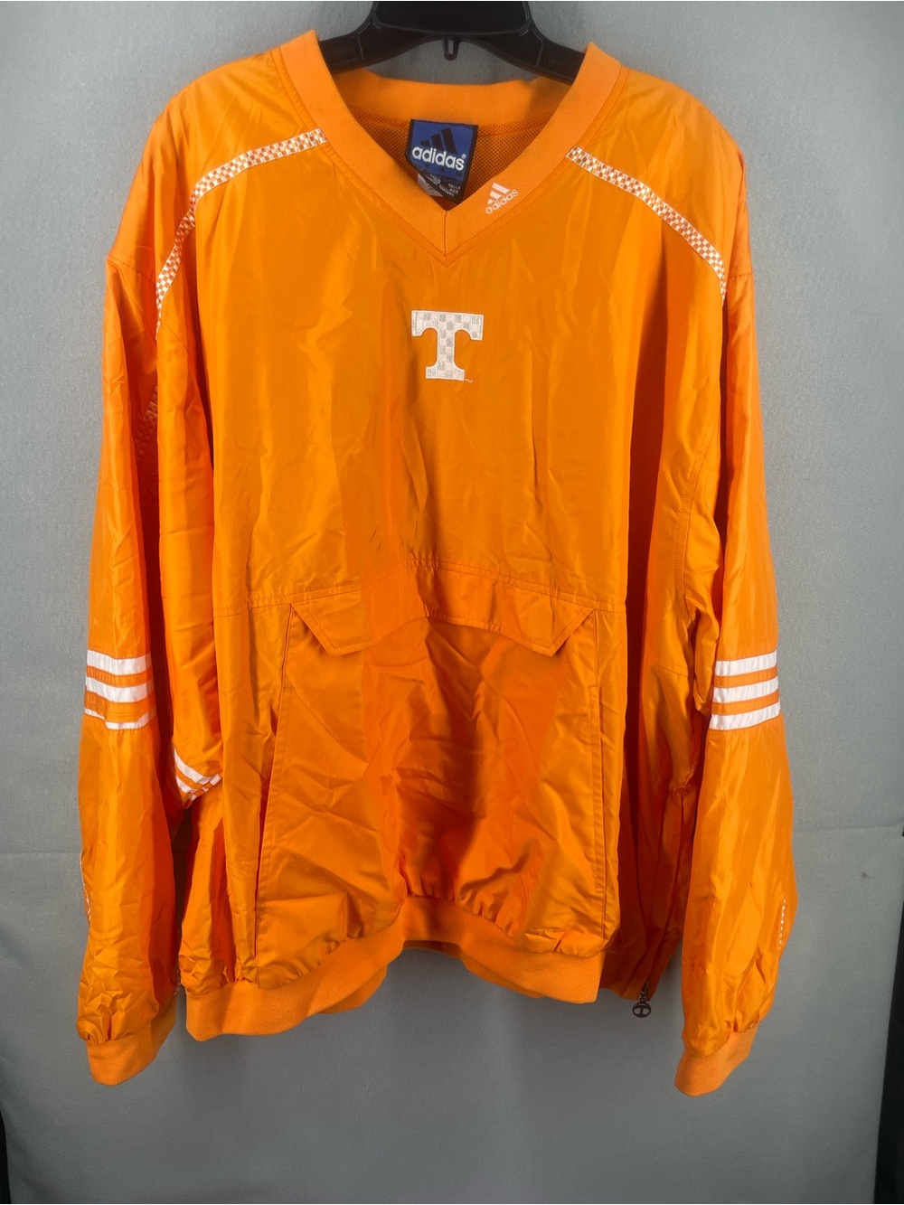 VTG Adidas Tennessee Volunteers Pullover Jacket Orange V-Neck Men’s Size XXL 2XL